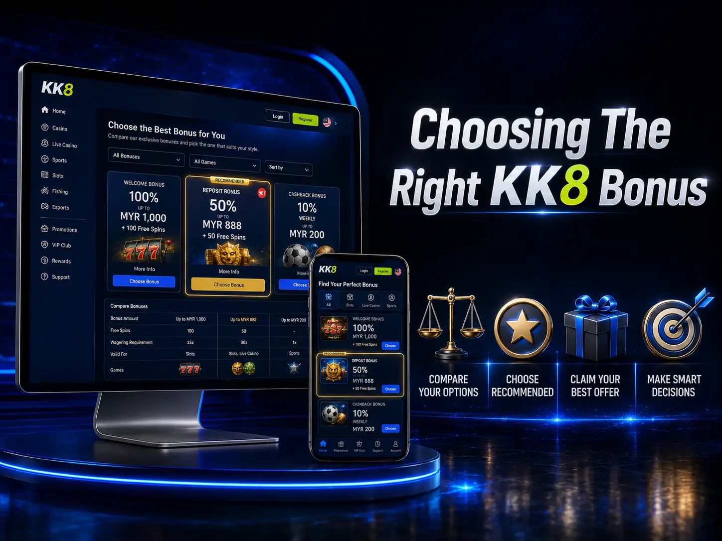 Choosing The Right KK8 Bonus