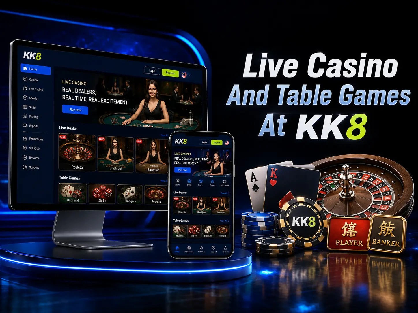 Live Casino And Table Games At KK8